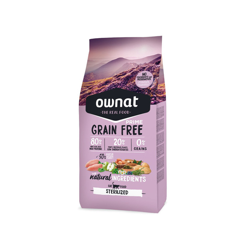 Ownat - Grain free adult gatto steril pollo e tacchino 8 kg