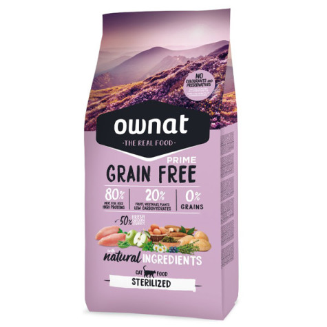 Ownat - Grain free adult gatto steril pollo e tacchino 8 kg - 