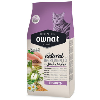 Ownat - Classic ausgewachsene Katze, sterilisiertes frisches Huhn, 1,5 kg -