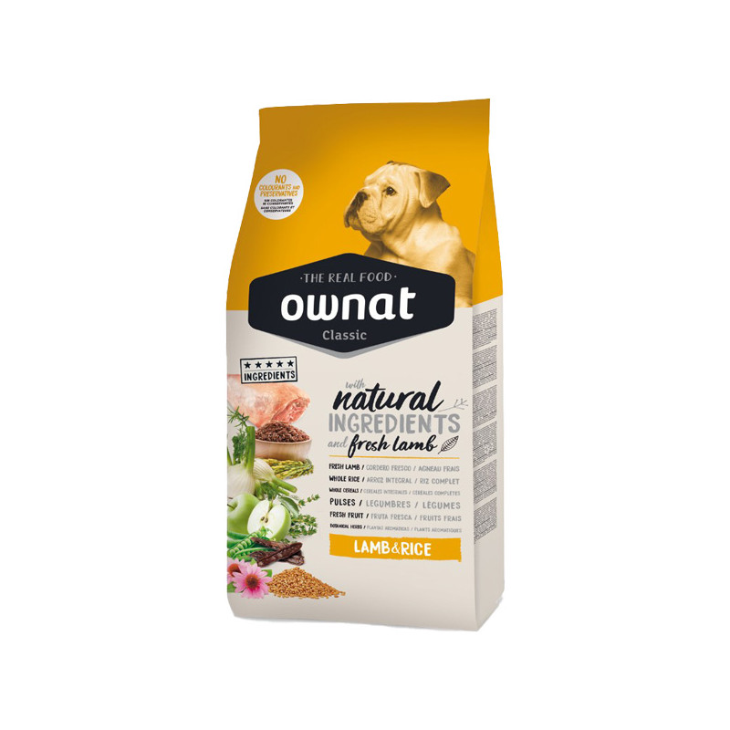 Ownat - Classic dog complet agnello fresco e riso 4 kg