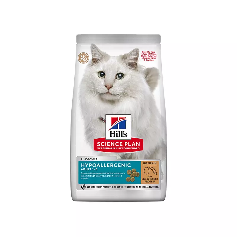 Hill's Gatto Adult Hypoallergenic Uovo e Insetti 1,5 Hill's Gatto Adult Hypoallergenic Uovo e Insetti 1,5