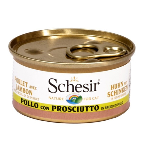 Schesir Chat poulet avec jambon in Brodo 70 g