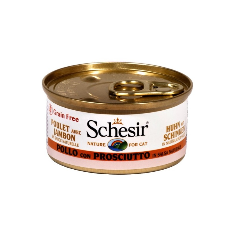 Schesir Chat poulet avec jambon in Salsa Naturel 70 g Schesir Chat poulet avec jambon in Salsa Naturel 70 g