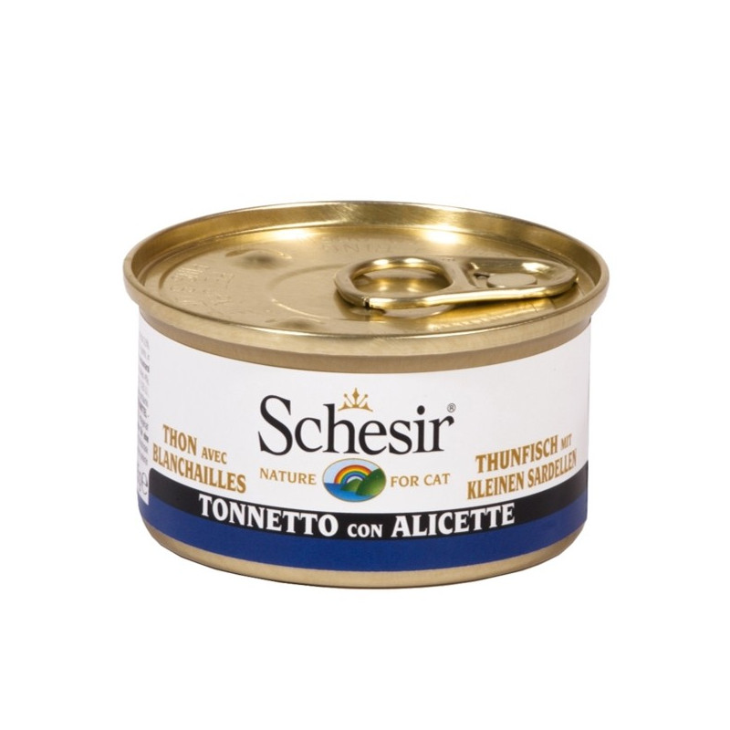 Schesir Chat Tonnetto avec Alicette en gelée 85 g Schesir Chat Tonnetto avec Alicette en gelée 85 g