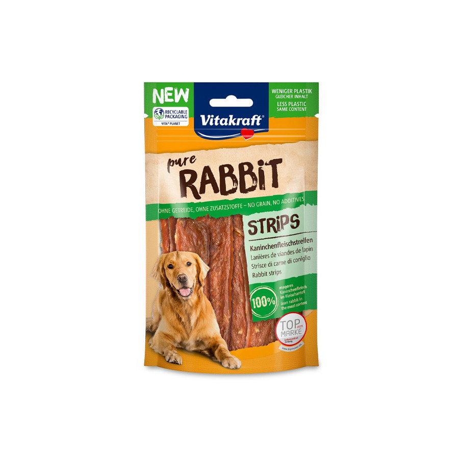 Vitakraft - Dog Snack Pure Rabbit Strisce di Carne di Coniglio