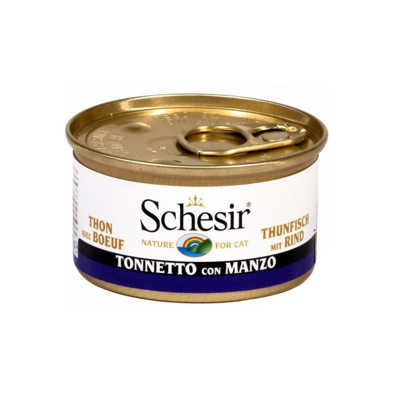 Schesir Chat Tonnetto avec filets de bœuf en gelée 85 g Schesir Chat Tonnetto avec filets de bœuf en gelée 85 g