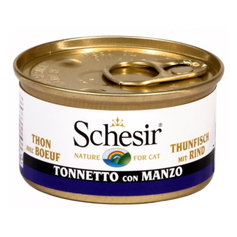 Schesir Chat Tonnetto avec filets de bœuf en gelée 85 g