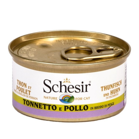 Schesir Chat Tonnetto avec filets de poulet in Brodo 70 g