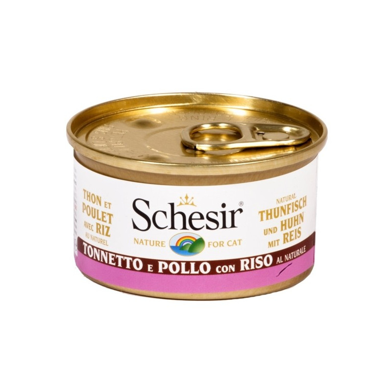Schesir Chat Tonnetto avec Filetto de poulet et riz al Naturel 85 g Schesir Chat Tonnetto avec Filetto de poulet et riz al Naturel 85 g