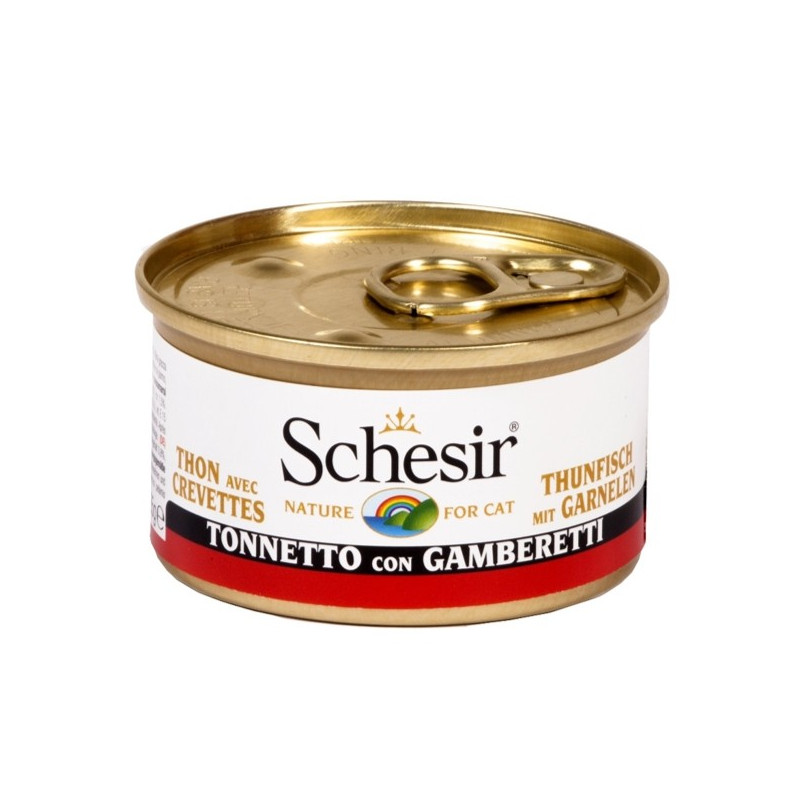 Schesir Cat Thunfisch mit Garnelen in Gelee 85 gr.