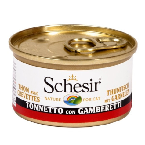 Schesir Cat Thunfisch mit Garnelen in Gelee 85 gr.