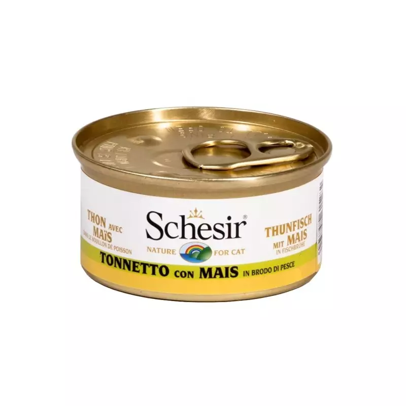 Schesir Gatto Tonnetto con Mais in Brodo 70 gr. Schesir Gatto Tonnetto con Mais in Brodo 70 gr.