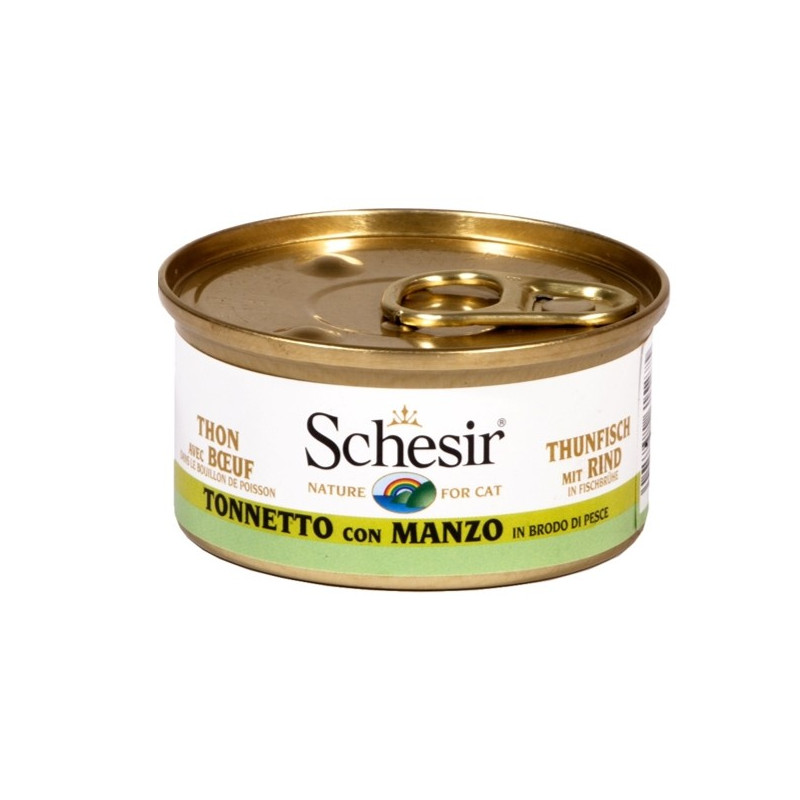 Schesir Chat Tonnetto avec bœuf in Brodo 70 g Schesir Chat Tonnetto avec bœuf in Brodo 70 g