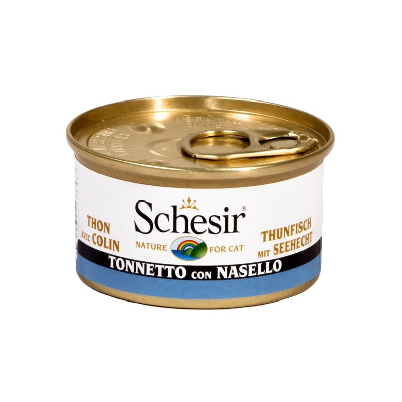 Schesir Chat Tonnetto avec Nasello en gelée 85 g Schesir Chat Tonnetto avec Nasello en gelée 85 g