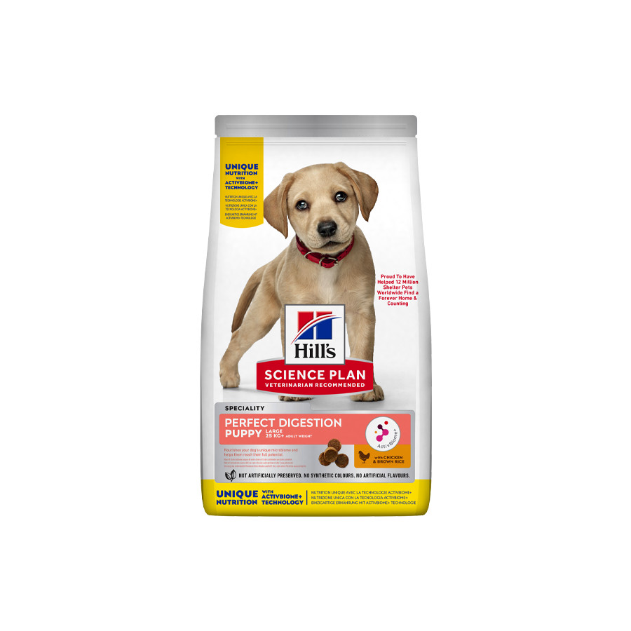 Hill's - Perfect Digestion large puppy con pollo e riso integrale 12 kg