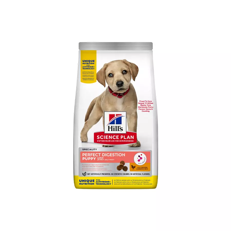 Hill's - Perfect Digestion large puppy con pollo e riso integrale 12 kg