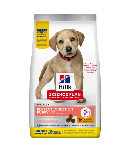 Hill's - Perfect Digestion large puppy con pollo e riso integrale 12 kg - 