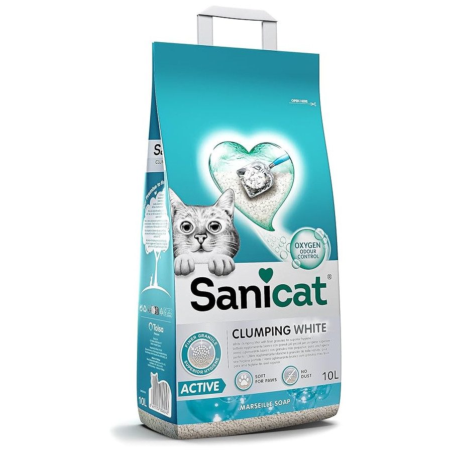 SANICAT Litière Clumping White Active - 10LT