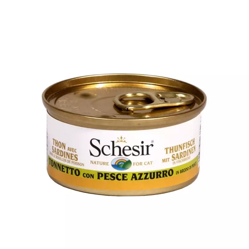 Schesir Gatto Tonnetto Blue Fish in Brühe 70 gr. Schesir Gatto Tonnetto Blue Fish in Brühe 70 gr.