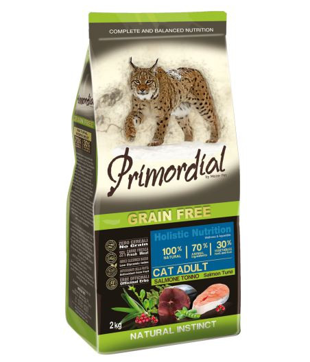 Primordial - adult gatto salmone e tonno 2 kg - 