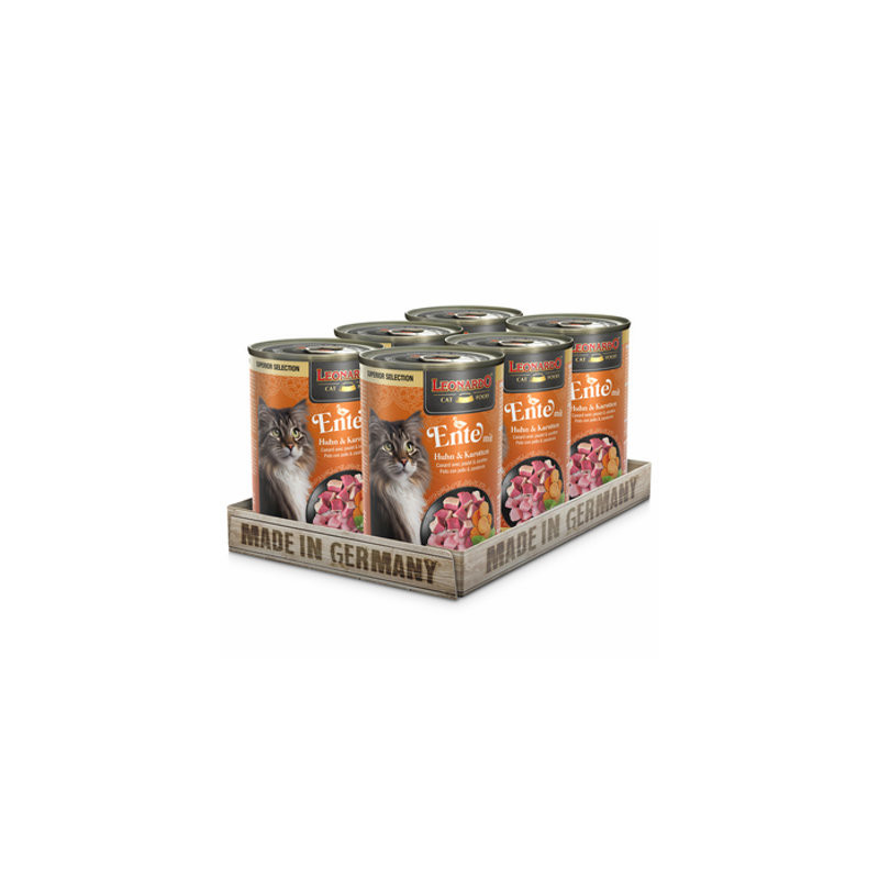 LEONARDO SUPERIOR boîte Canard avec Poulet Carottes 6 x 400 g.