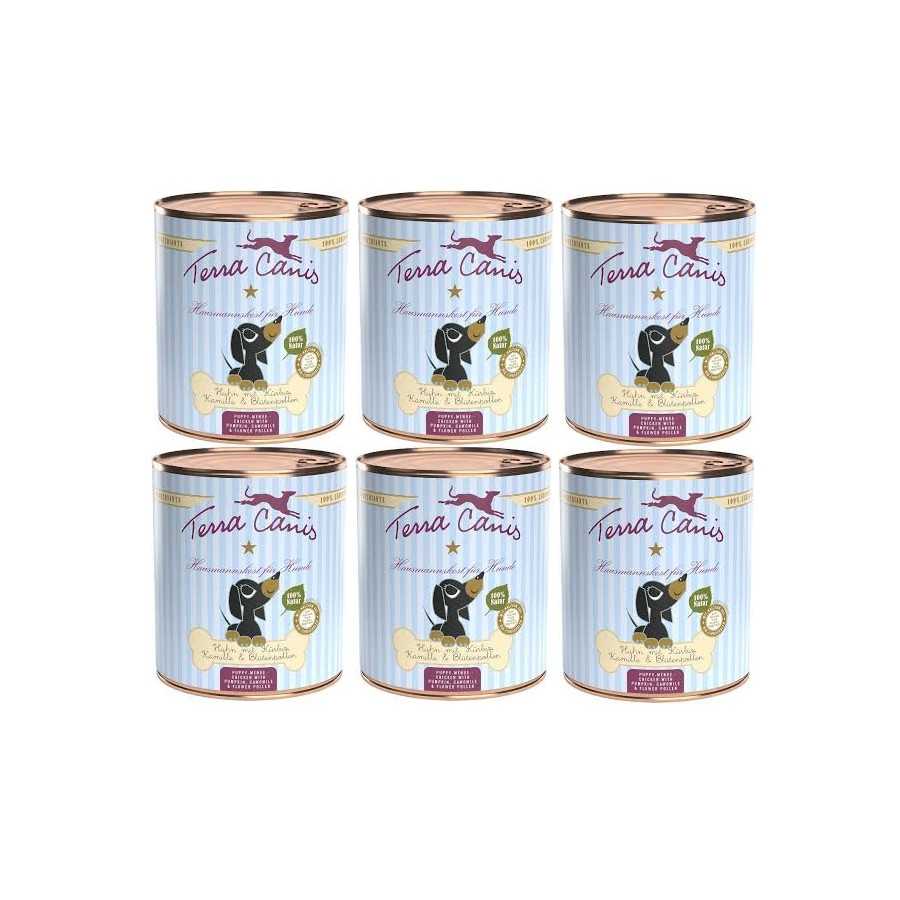 TERRA CANIS Puppy Bœuf avec pomme, carottes et rosa canina 6 X 800 g.