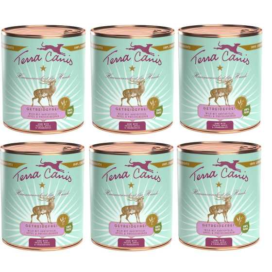 TERRA CANIS Grain Free Selvaggina con patate, mela e mirtilli rossi 6 x 800 gr. - 
