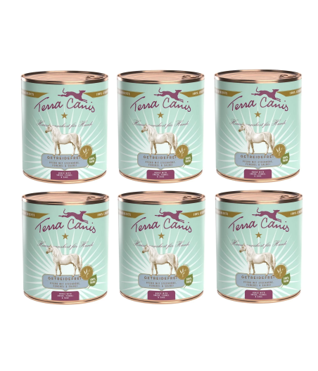 TERRA CANIS Grain Free Horse mit gelber Rübe, Salbei und Fenchel 6 x 800 gr. -