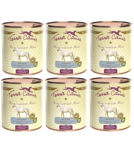 TERRA CANIS Classic Cavallo con amaranto, pesca e barbabietola 6 x 800 gr. - 