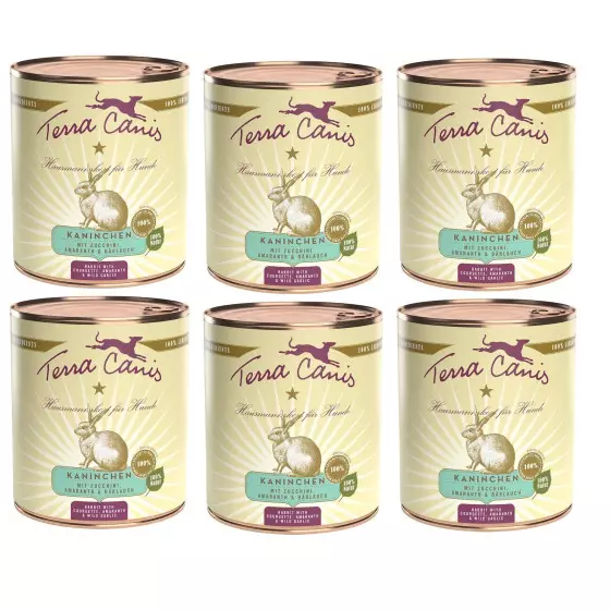 TERRA CANIS Classic Rabbit with Zucchini, amaranth and wild garlic 6 x 800 gr. - 