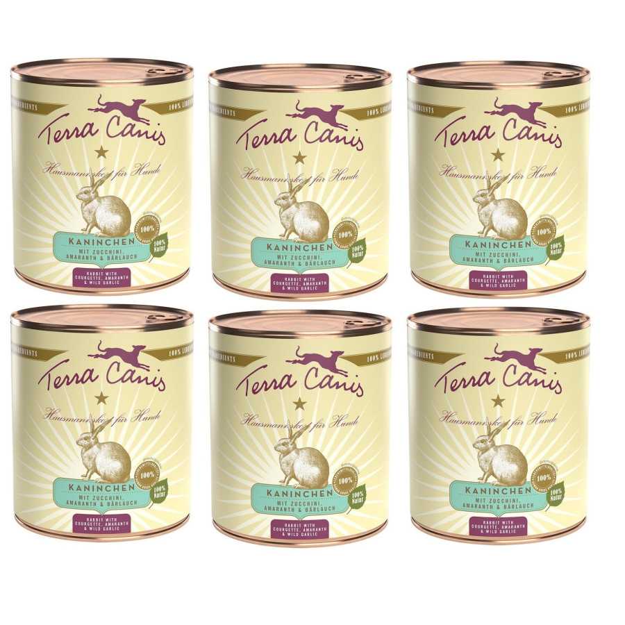 TERRA CANIS Classic Lapin avec Courgettes, amaranto et aglio orsino 6 x 800 g.