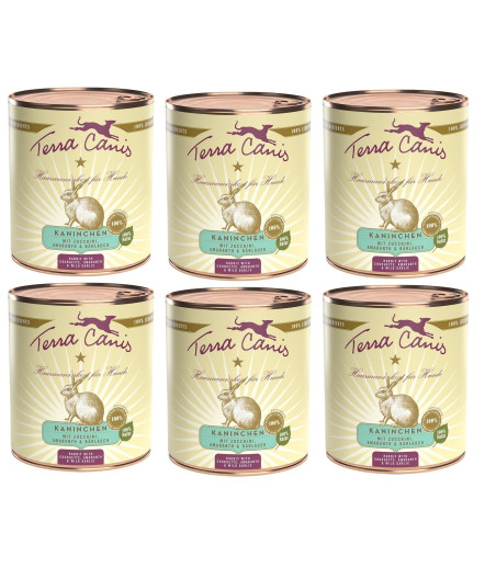 TERRA CANIS Classic Coniglio con Zucchine, amaranto e aglio orsino 6 x 800 gr. - 