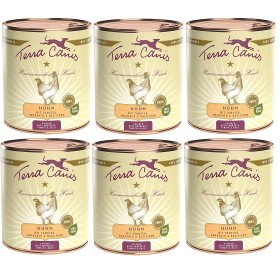 TERRA CANIS Classic Chicken with Amaranth, tomatoes and basil 6 x 800 gr. - 