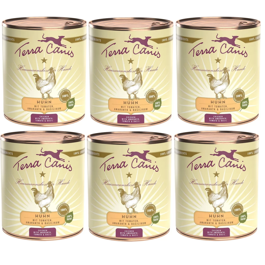 TERRA CANIS Classic Poulet avec Amaranto, pomodori et basilico 6 x 800 g. TERRA CANIS Classic Poulet avec Amaranto, pomodori et basilico 6 x 800 g.
