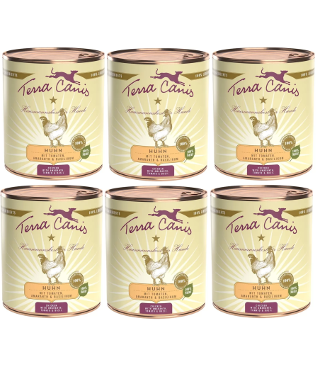 TERRA CANIS Classic Chicken with Amaranth, tomatoes and basil 6 x 800 gr. - 