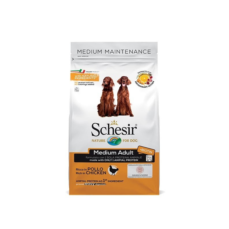 SCHESIR Chien Adult Dry Line moyen maintien avec poulet 3 kg SCHESIR Chien Adult Dry Line moyen maintien avec poulet 3 kg