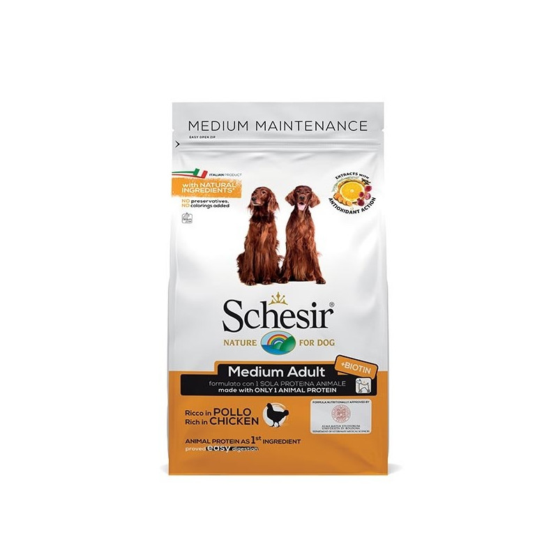 SCHESIR Dog Adult Dry Line Medium Maintenance mit Huhn 3 kg.