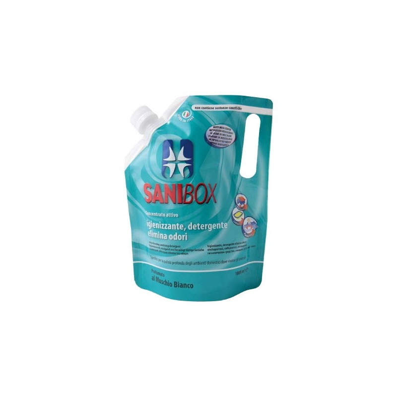 PROFESSIONAL PETS Detergente Sanibox Profumato al Musc blanc 5 L. PROFESSIONAL PETS Detergente Sanibox Profumato al Musc blanc 5 L.