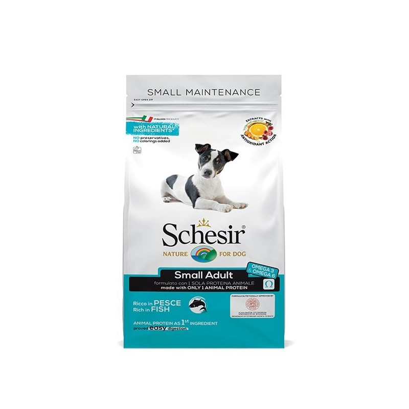 SCHESIR Chien Dry Line Mini maintien avec poisson 800 g