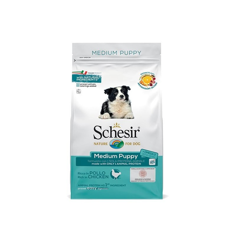 Schesir Chien Dry Line moyen Puppy maintien avec poulet 12 kg Schesir Chien Dry Line moyen Puppy maintien avec poulet 12 kg