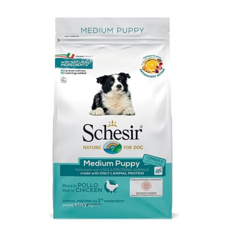 Schesir Cane Dry Line Medio Puppy Mantenimento con Pollo 12 Kg. - 