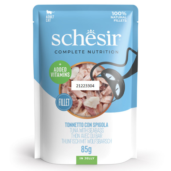 SCHESIR Thunfisch- und Wolfsbarschfilets in Gelee 85 gr. - 