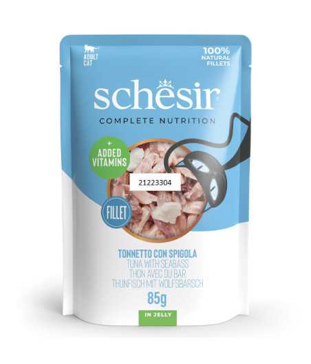 SCHESIR Filets de thon et Bar en gelée 85 g.