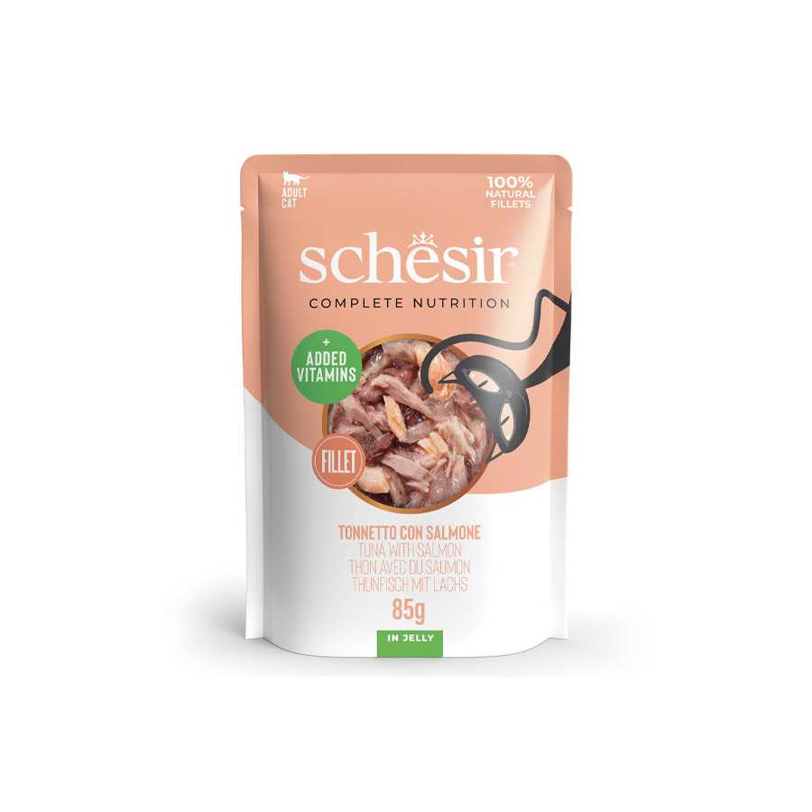 SCHESIR Filets de thon et Saumon en gelée 85 g.
