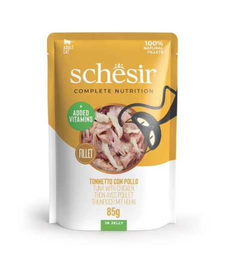 SCHESIR Filets de thon et Poulet en gelée 85 g.