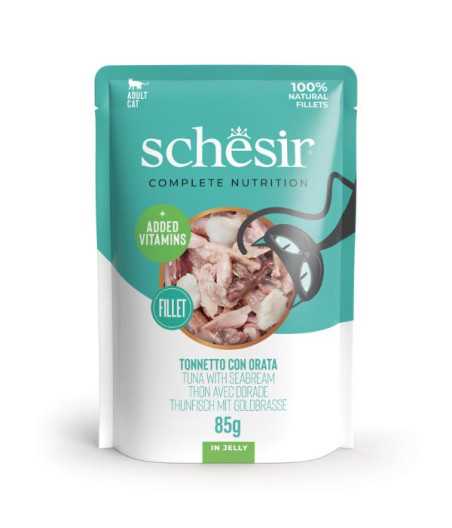 SCHESIR Filets de thon et Daurade en gelée 85 g.