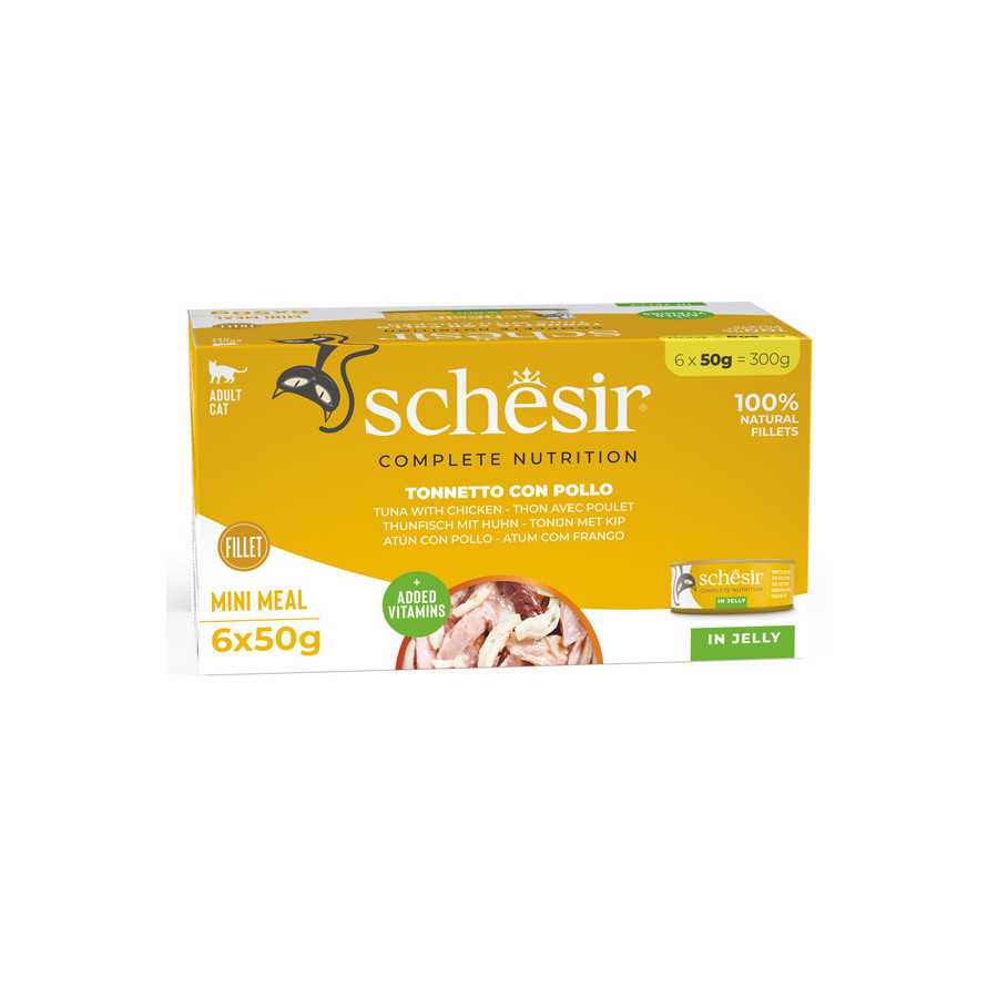 SCHESIR Tonnetto avec Filets de Poulet en gelée (6 boîtes 50 g.)