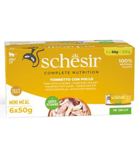 SCHESIR Tonnetto con Filetti di Pollo in Gelatina (6 lattine da 50 gr.) - 