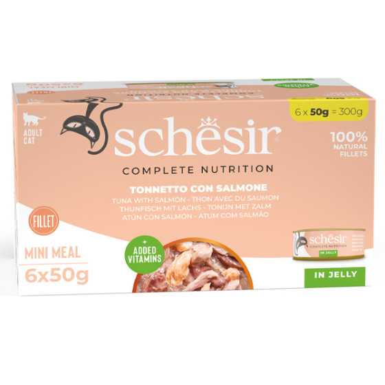 SCHESIR Tonnetto con Salmone in Gelatina (6 lattine da 50 gr.) - 