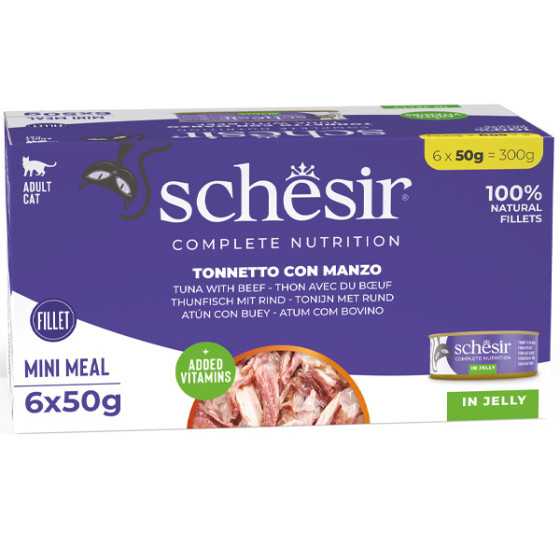 SCHESIR Tonnetto con Filetti di Manzo in Gelatina (6 lattine da 50 gr.) - 